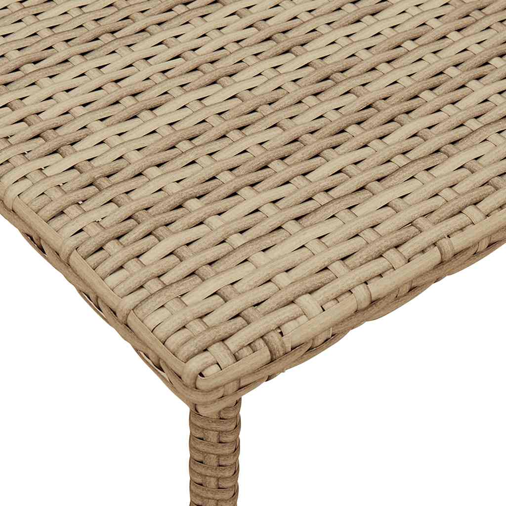Vrtni stolić za kavu pravokutni bež 60x40x37 cm poliratan