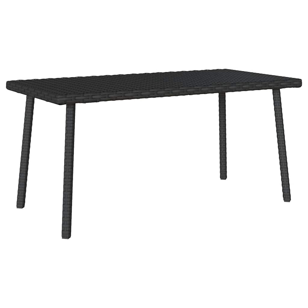 Vrtni stolić za kavu pravokutni crni 80x40x37 cm poliratan