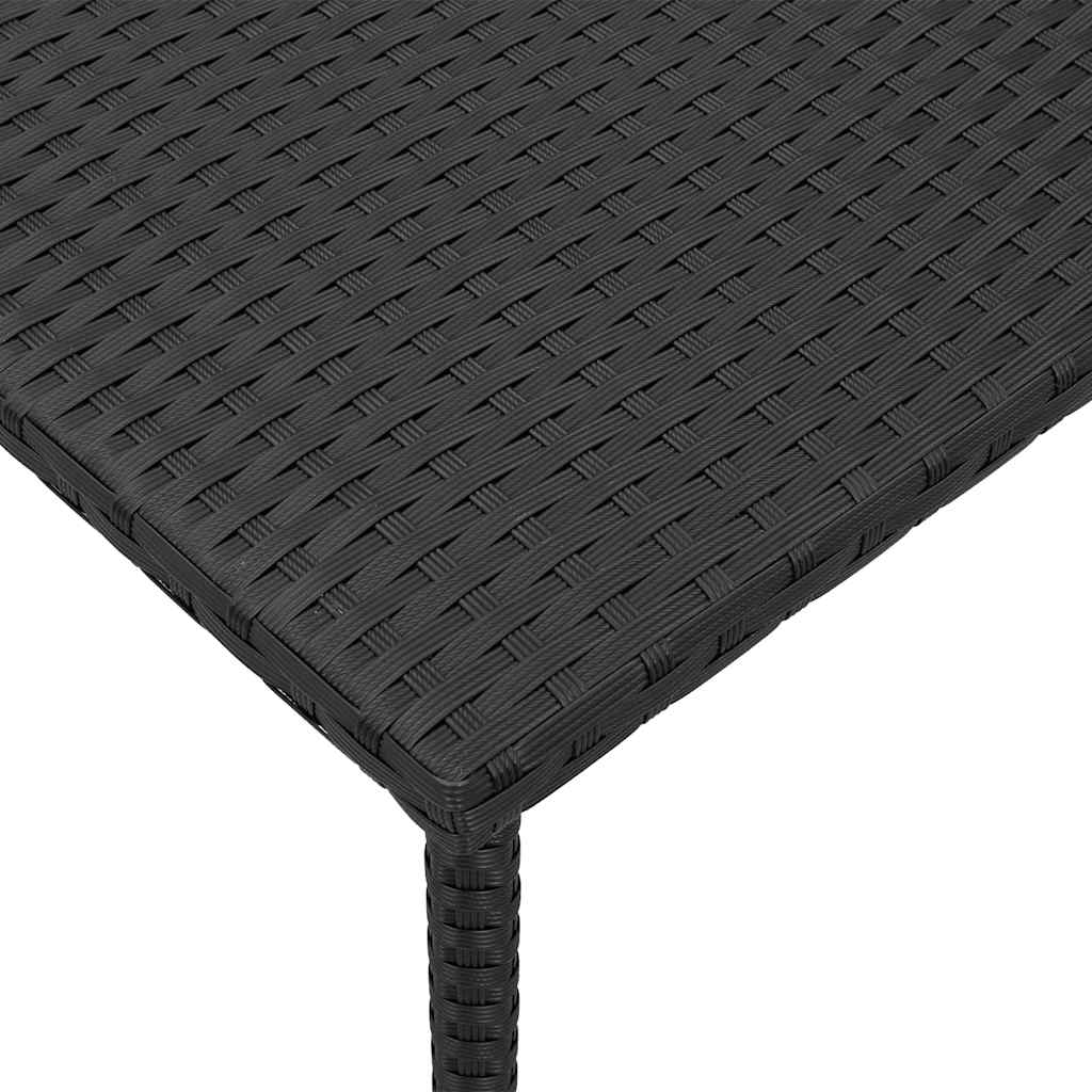 Vrtni stolić za kavu pravokutni crni 80x40x37 cm poliratan