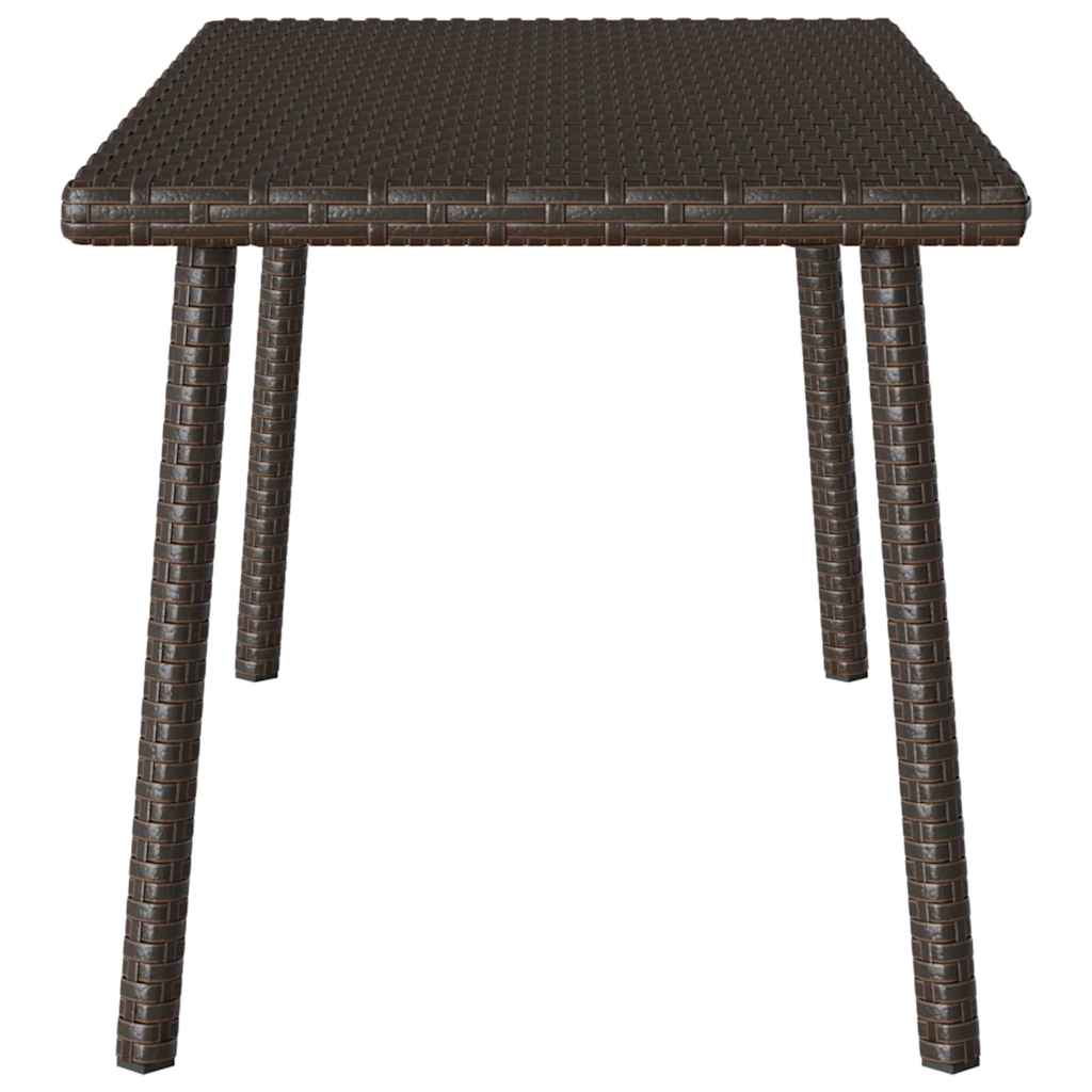 Vrtni stolić za kavu pravokutni smeđi 80x40x37 cm poliratan