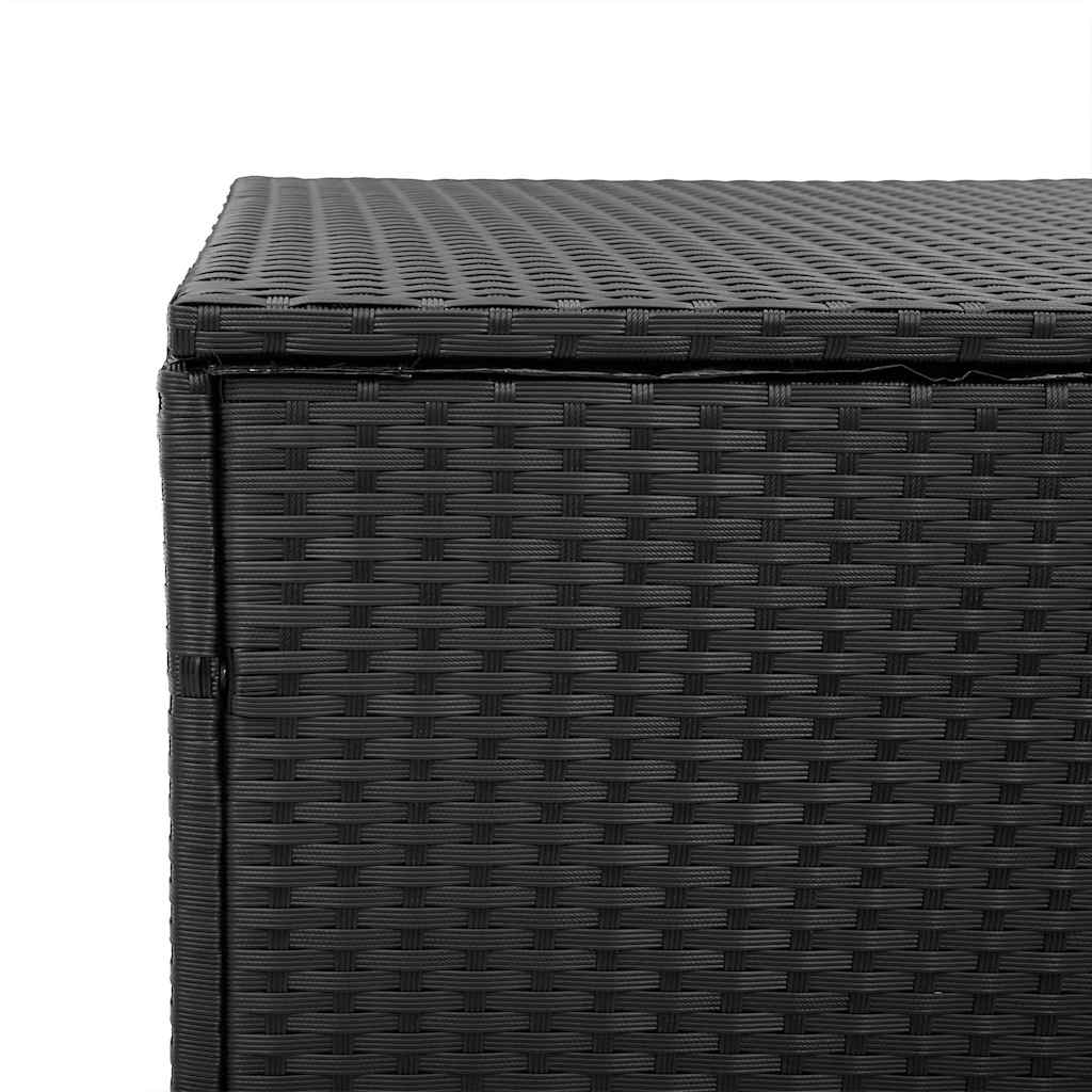 Vrtna kutija za pohranu crna 110x50x58 cm poli ratan