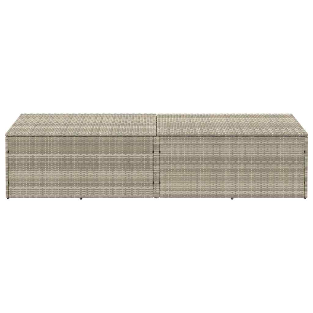 Vrtna kutija za pohranu svijetlosiva 220x50x58 cm poli ratan