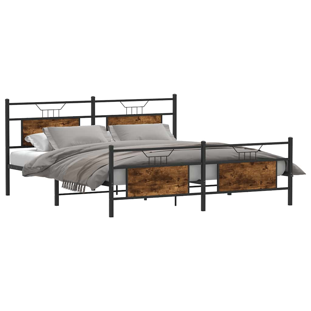 Metalni okvir kreveta bez madraca boja hrasta 160x200 cm