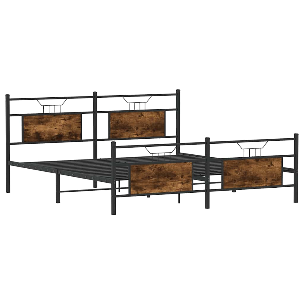 Metalni okvir kreveta bez madraca boja hrasta 180x200 cm