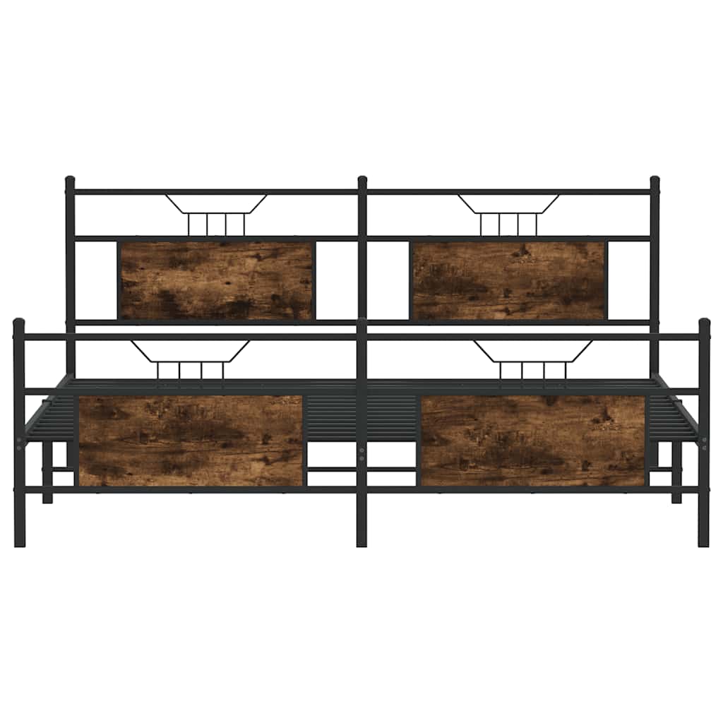 Metalni okvir kreveta bez madraca boja hrasta 183x213 cm