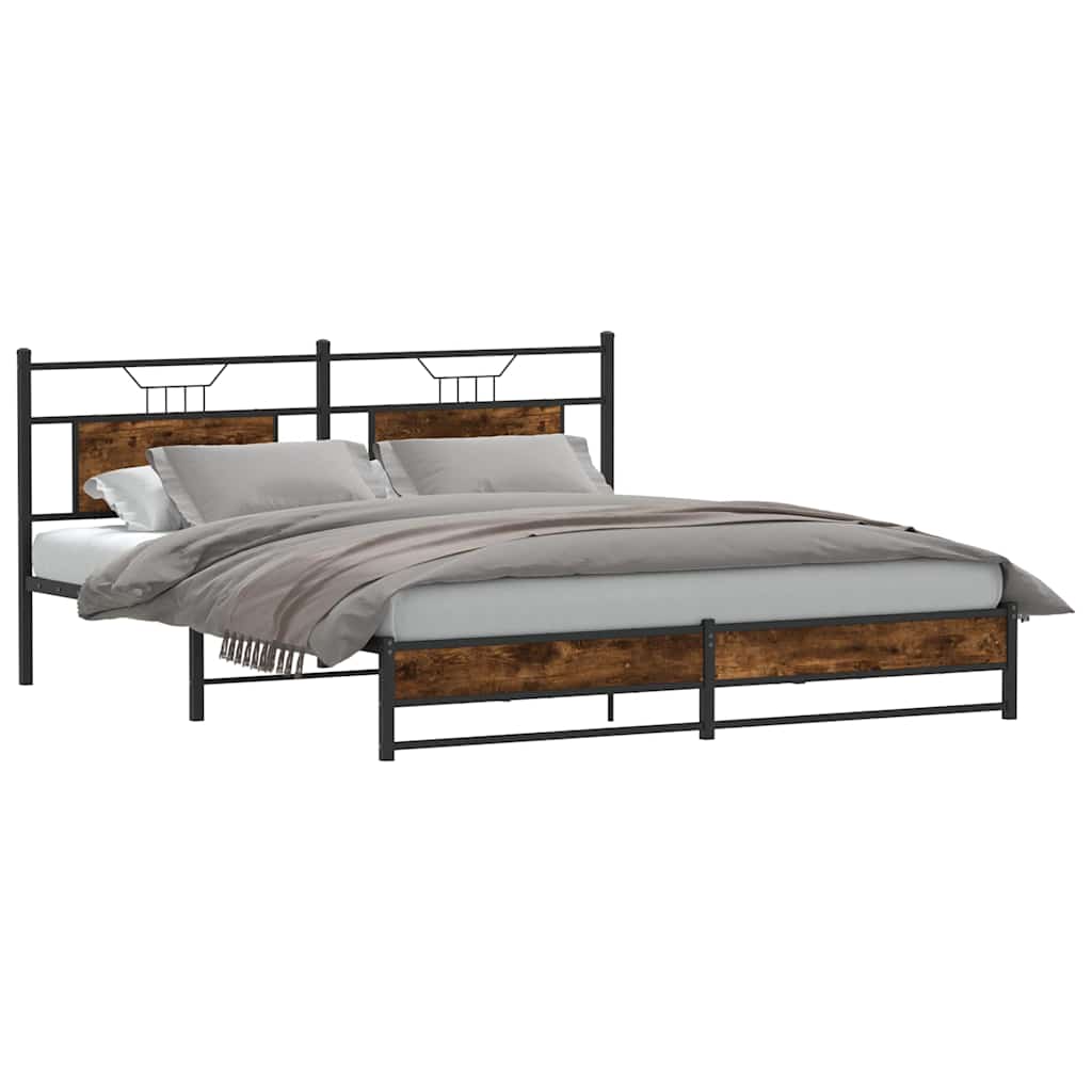 Metalni okvir kreveta bez madraca boja hrasta 180x200 cm