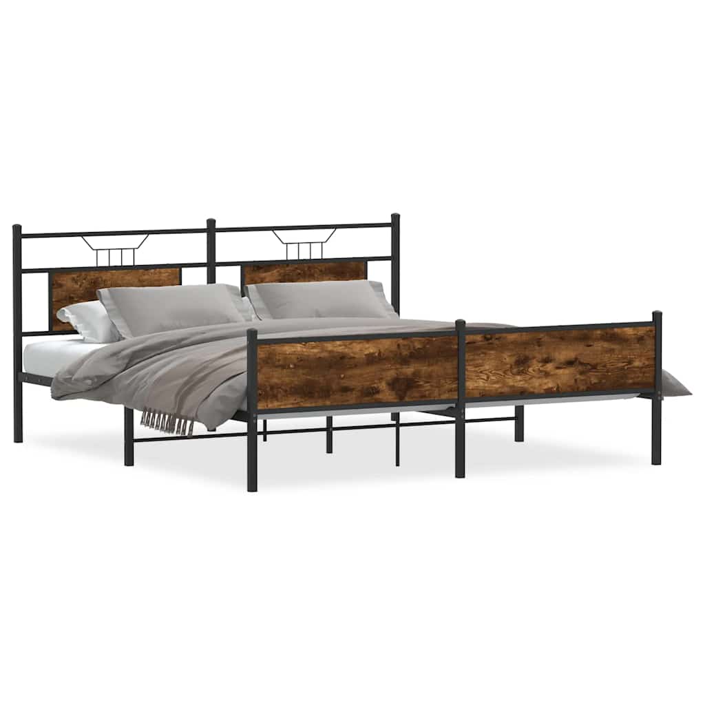 Metalni okvir kreveta bez madraca boja hrasta 160x200 cm