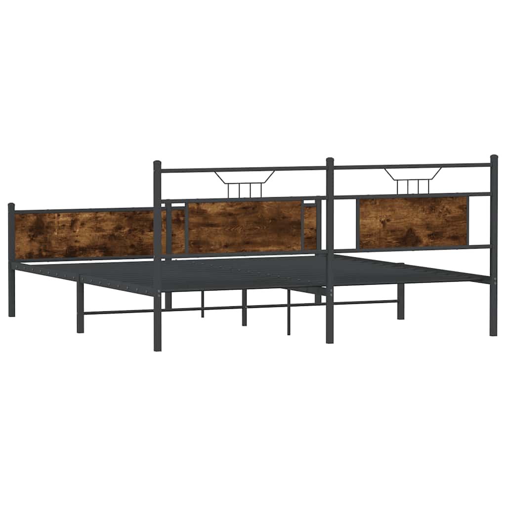 Metalni okvir kreveta bez madraca boja hrasta 160x200 cm