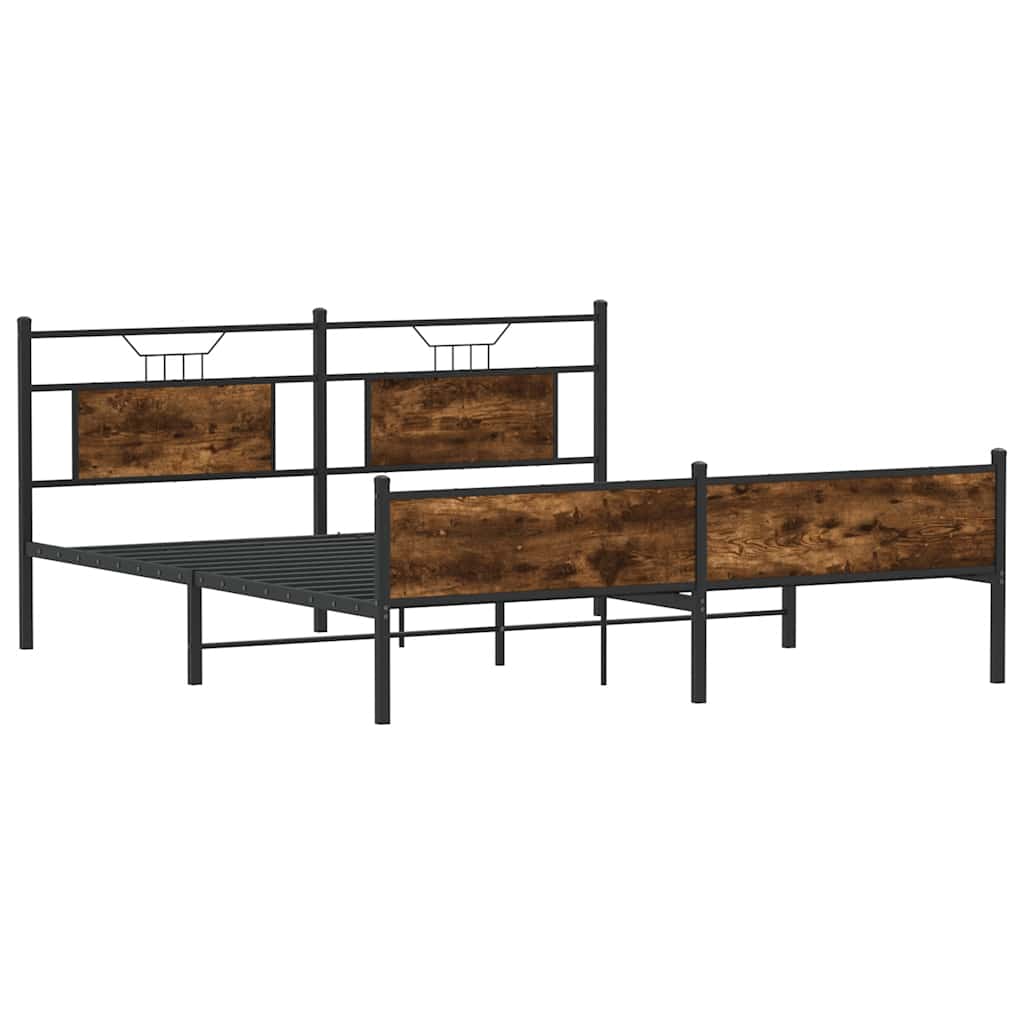 Metalni okvir kreveta bez madraca boja hrasta 180x200 cm