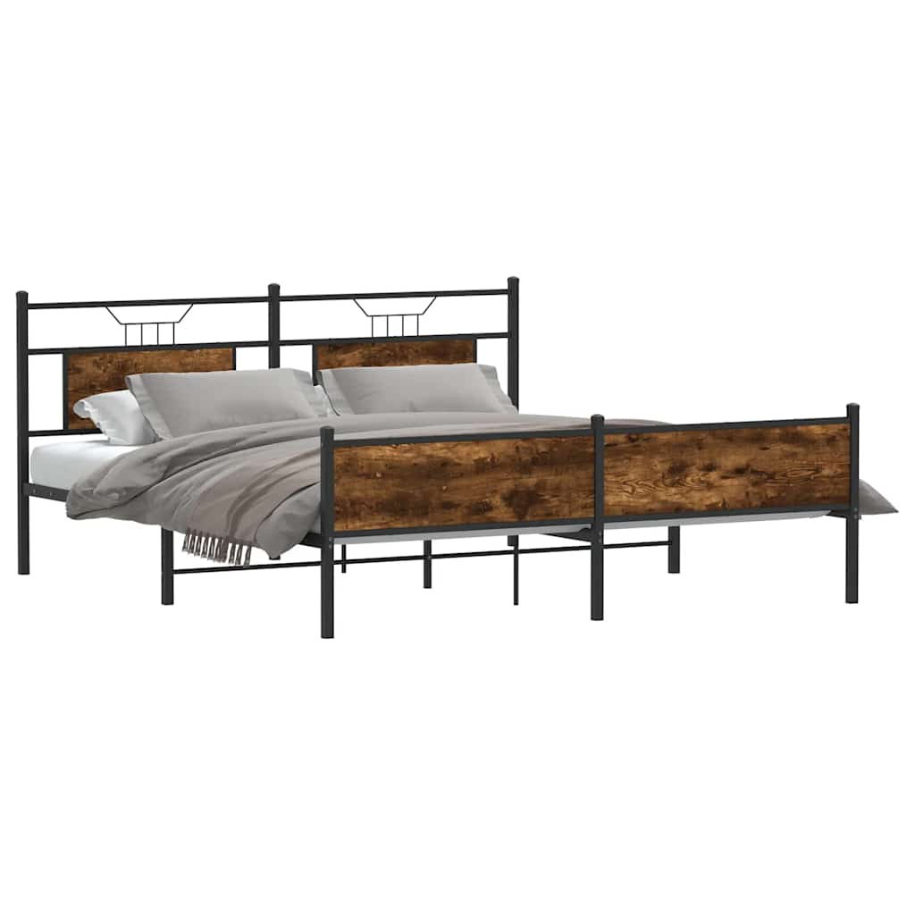 Metalni okvir kreveta bez madraca boja hrasta 180x200 cm