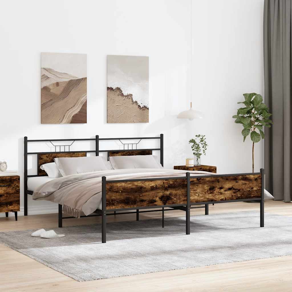 Metalni okvir kreveta bez madraca boja hrasta 180x200 cm