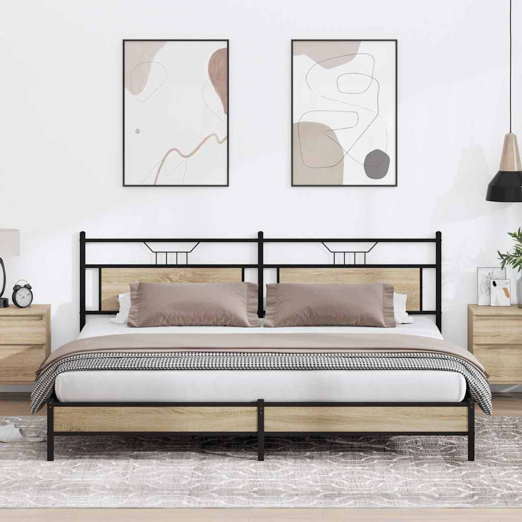 Metalni okvir kreveta bez madraca boja hrasta sonome 200x200 cm