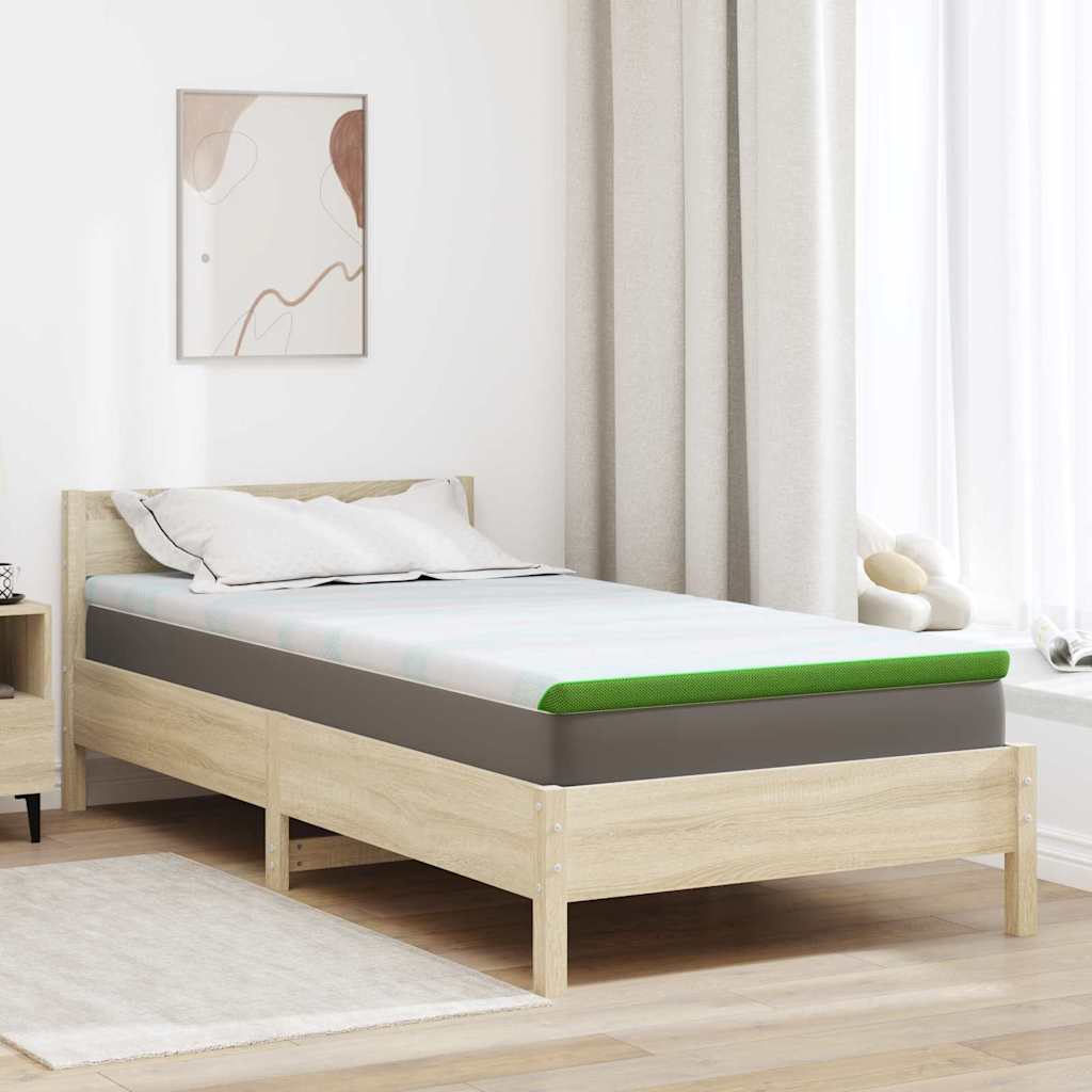 Nadmadrac Bijela i zelena 90 x 190 cm Jakard tkanina