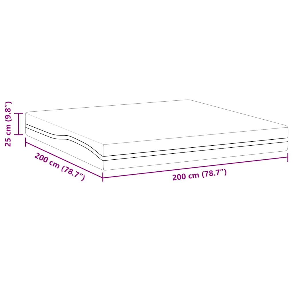 Madrac Bijela i siva 200 x 200 cm Žakar tkanina