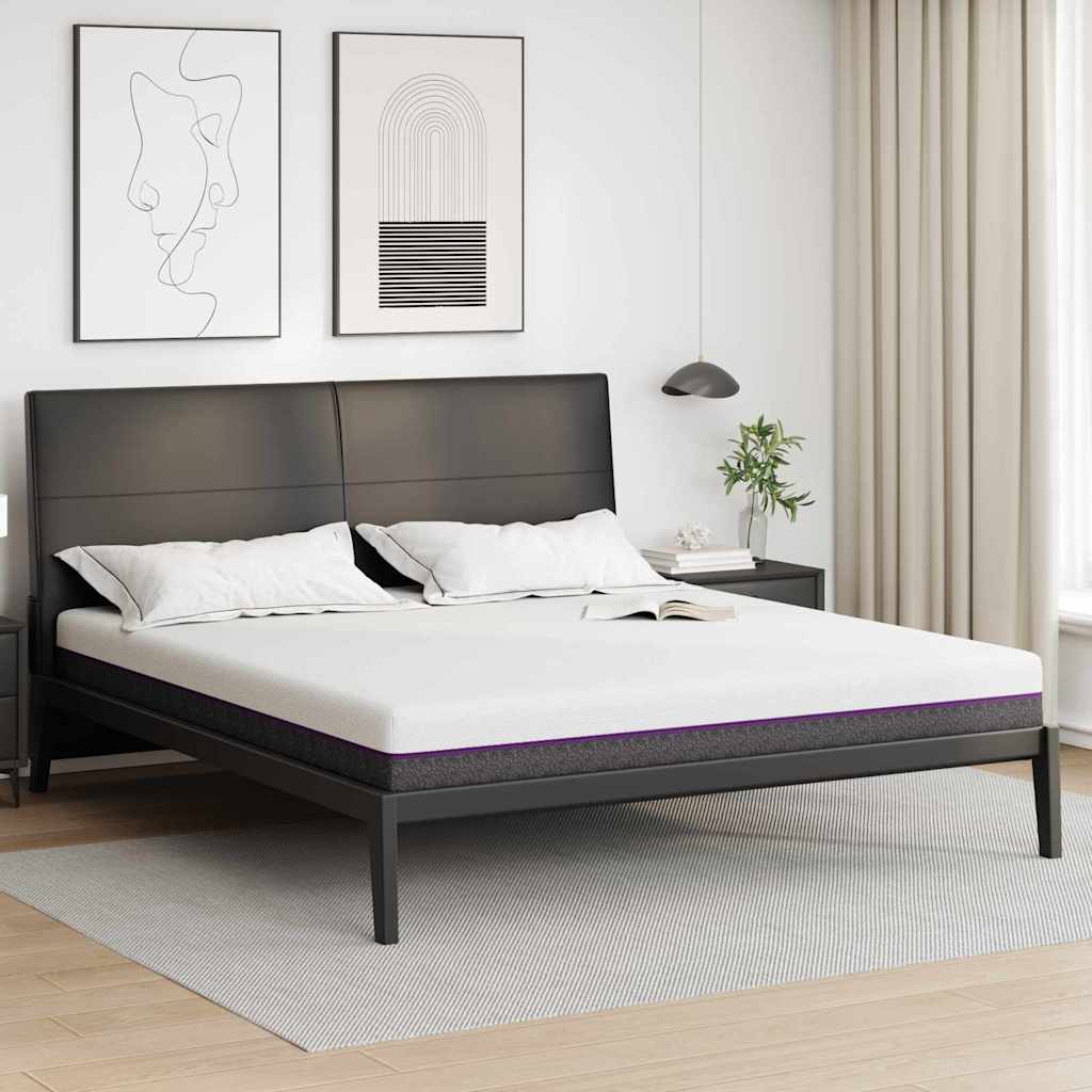 Madrac Bijela i siva 180 x 200 cm Žakar tkanina