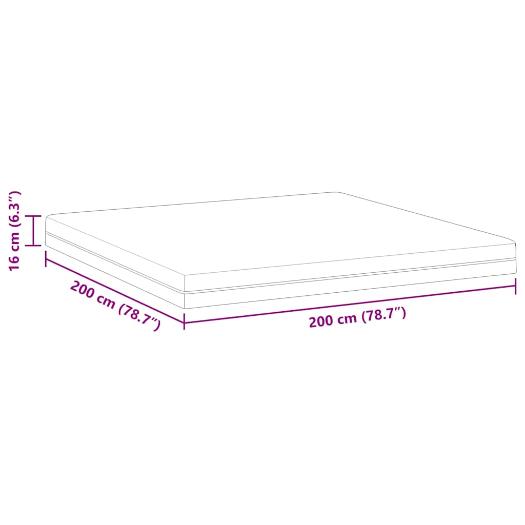 Madrac Bijela i siva 200 x 200 cm Žakar tkanina