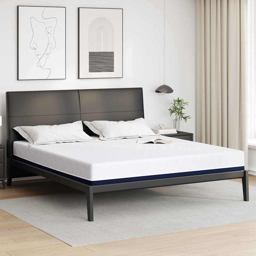 Madrac Bijela i Plava 200 x 200 cm Žakar tkanina
