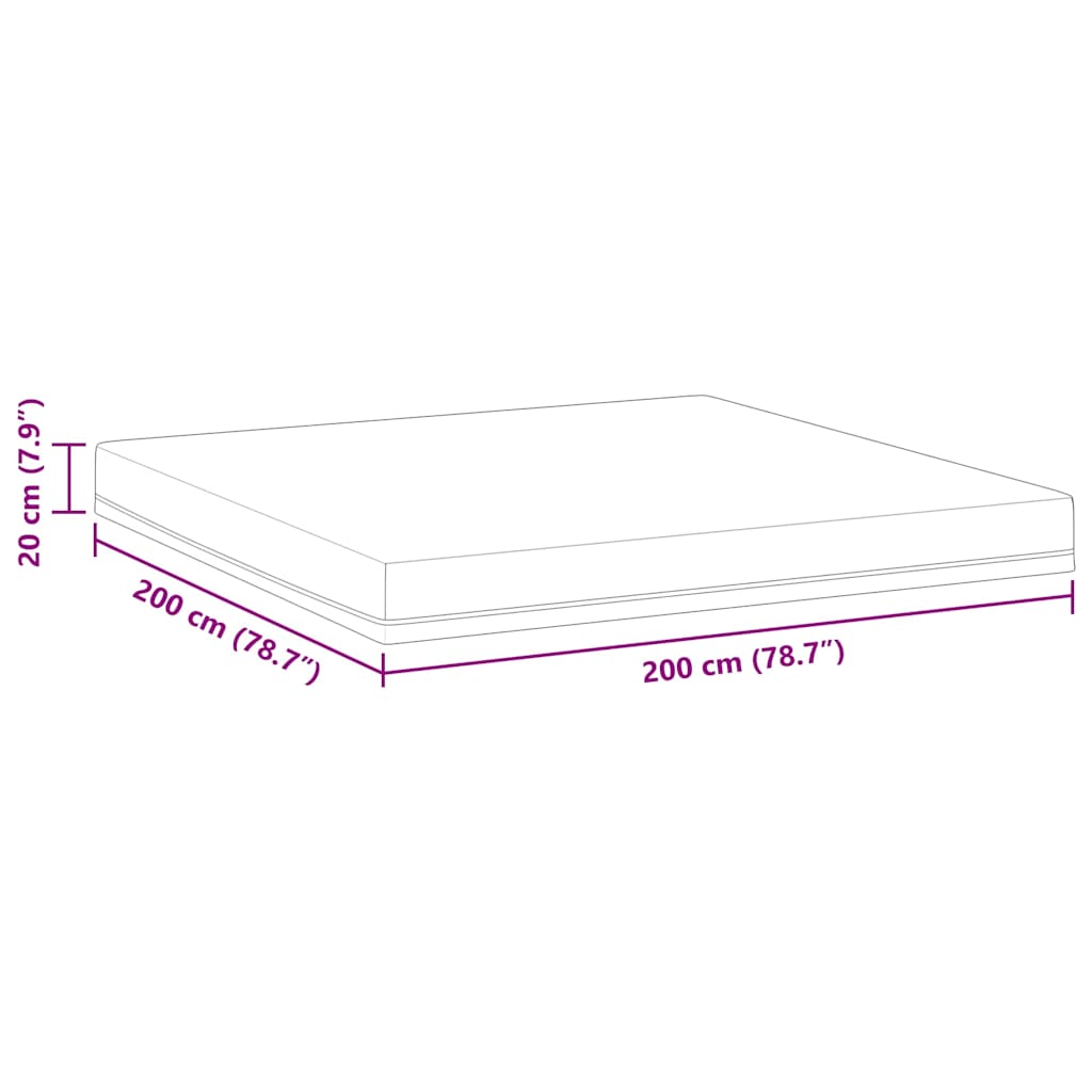 Madrac Bijela i Plava 200 x 200 cm Žakar tkanina