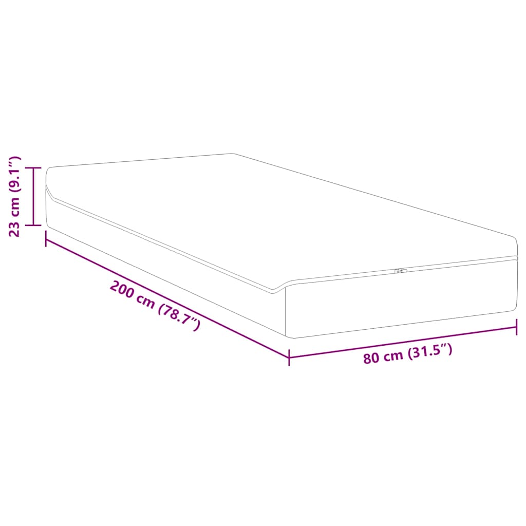 Madrac Bijela i siva 80 x 200 cm Žakar tkanina