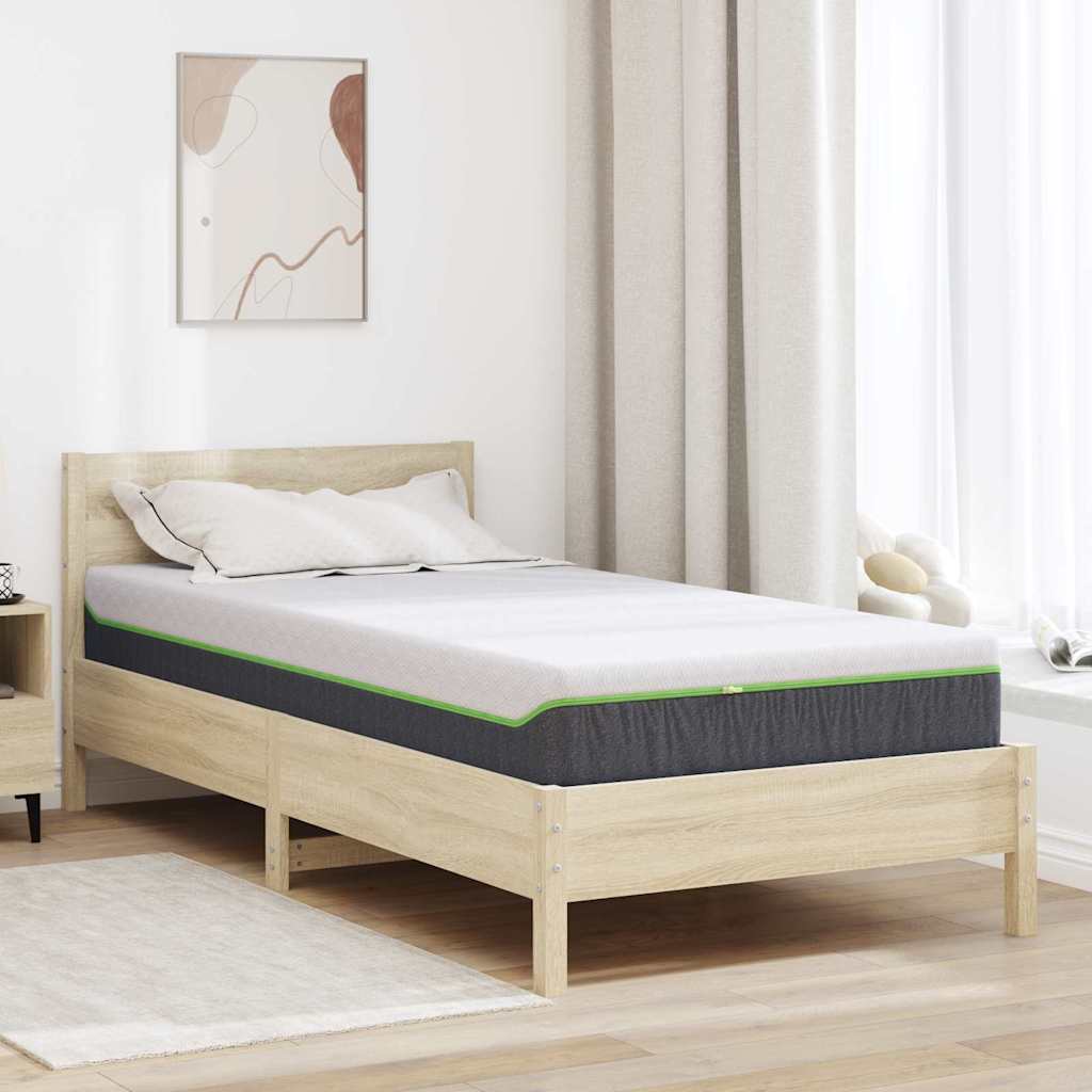 Madrac Bijela i siva 90 x 200 cm Žakar tkanina
