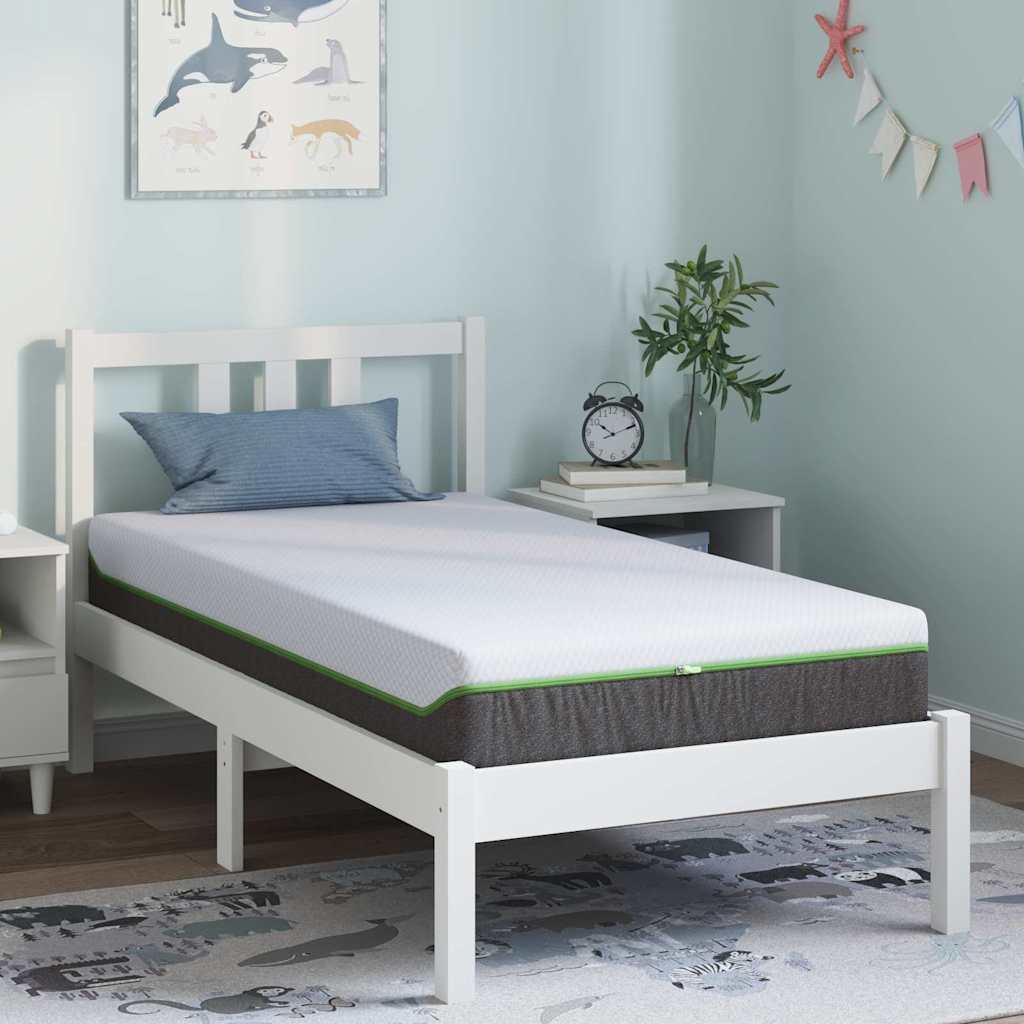 Madrac Bijela i siva 80 x 160 cm Žakar tkanina