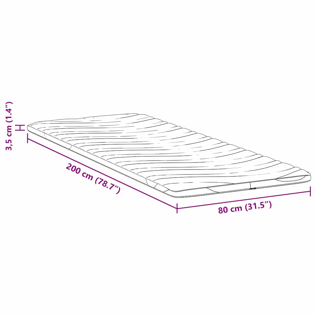 Nadmadrac Bijelo 80 x 200 cm Pleteno platno