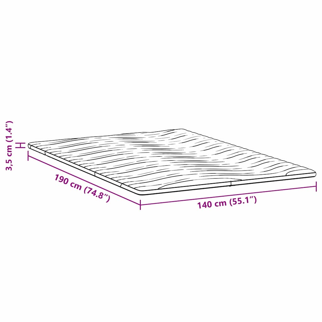 Nadmadrac Bijelo 140 x 190 cm Pleteno platno
