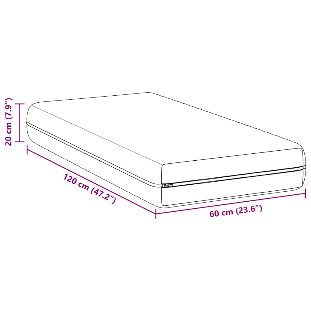 Madrac Bijeli 60 x 120 cm Pocket opruga