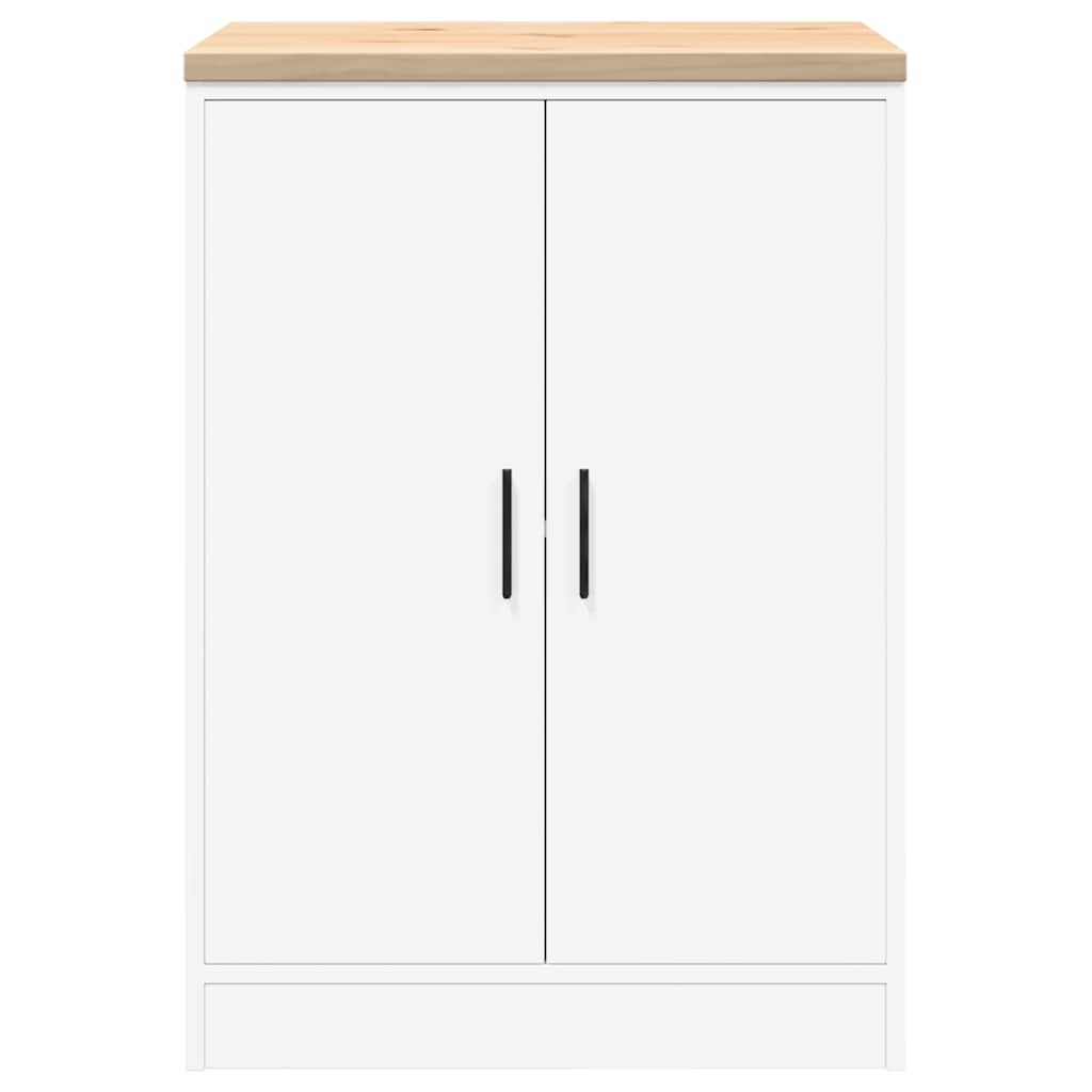 Garažni ormar za odlaganje bijeli 60x51x85 cm masivne borovine