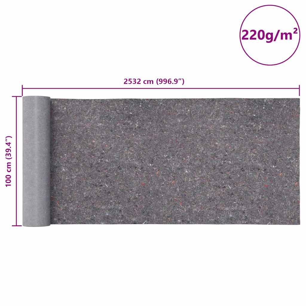 Neklizajući slikarski flis 25 m 220 g/m² sivi