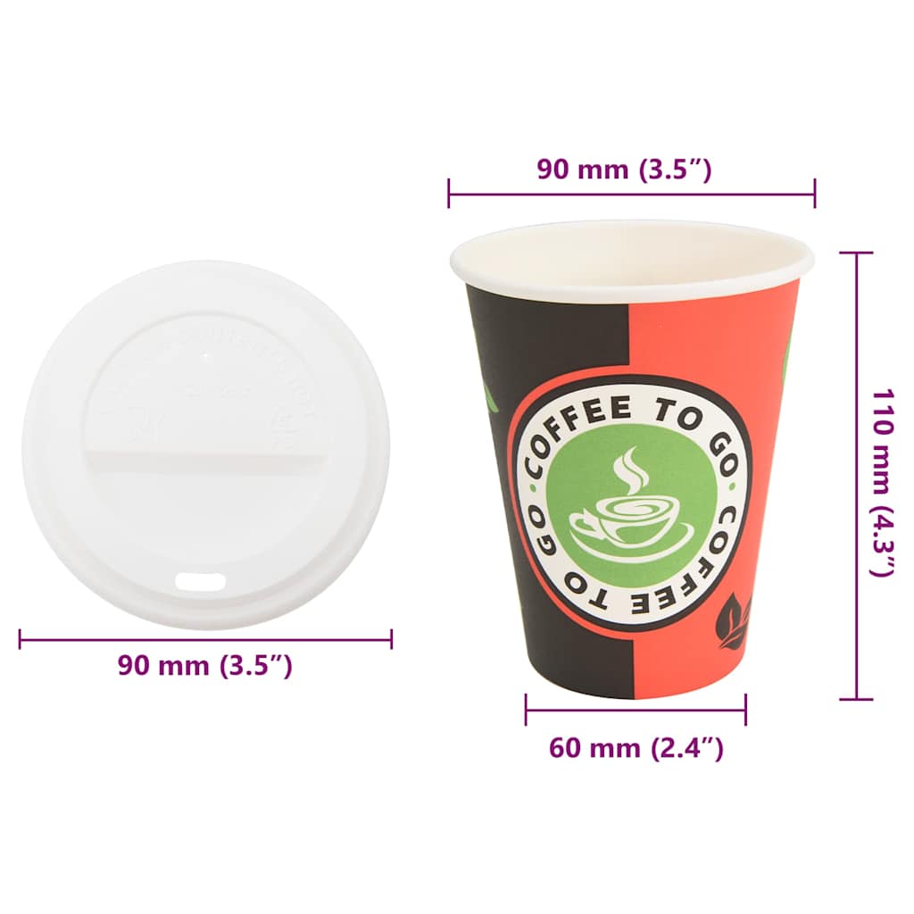 papirnate šalice za kavu s poklopcem 1000 kom 4 oz 100 ml