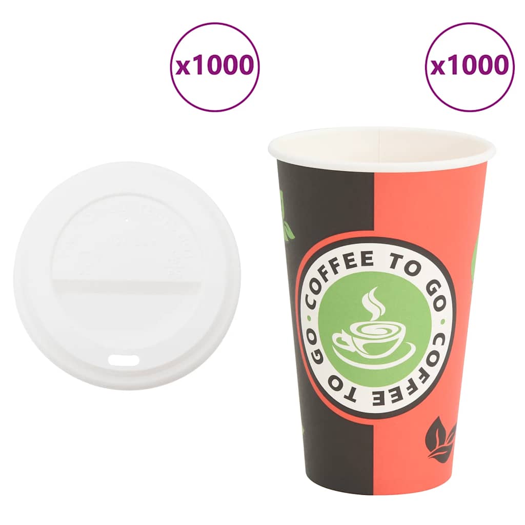 papirnate šalice za kavu s poklopcima 1000 kom 16 oz 400 ml
