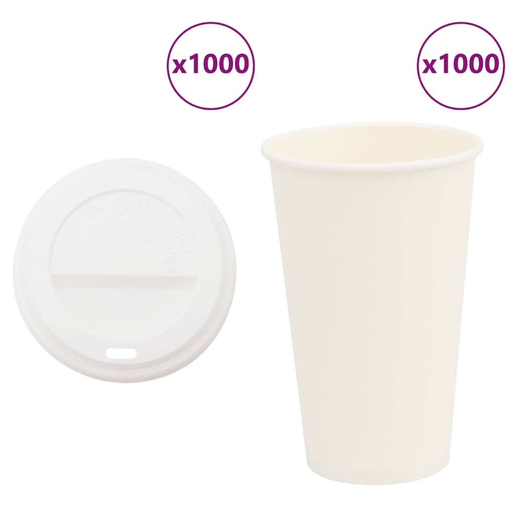 papirnate šalice za kavu s poklopcima 1000 kom 16 oz 400 ml