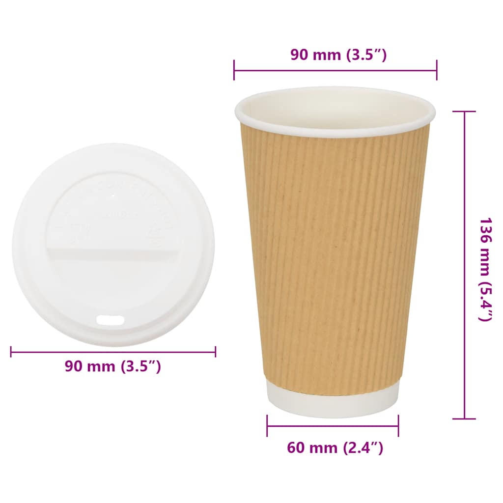 papirnate šalice za kavu s poklopcima 1000 kom 16 oz 400 ml
