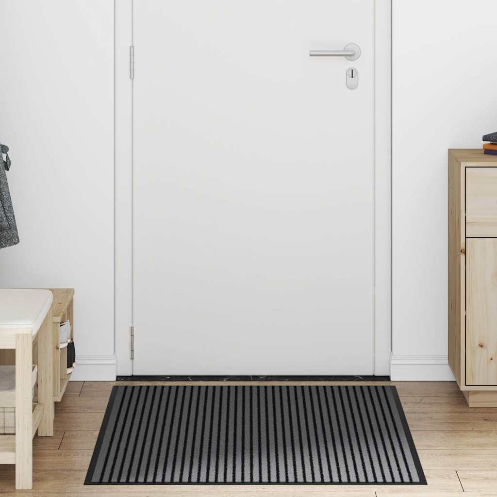 Otirač Stripe crni i sivi 90x150 cm