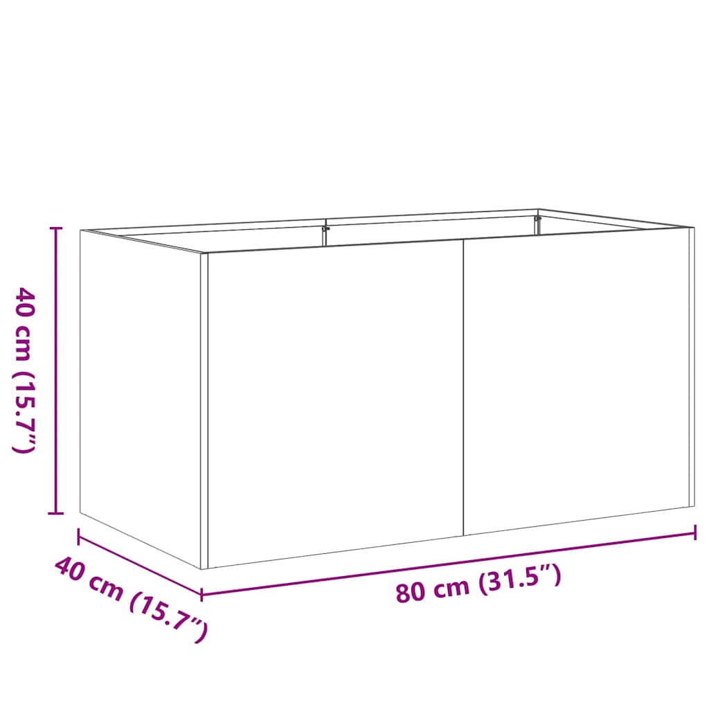 Sadilica crna 80x40x40 cm od hladno valjanog čelika