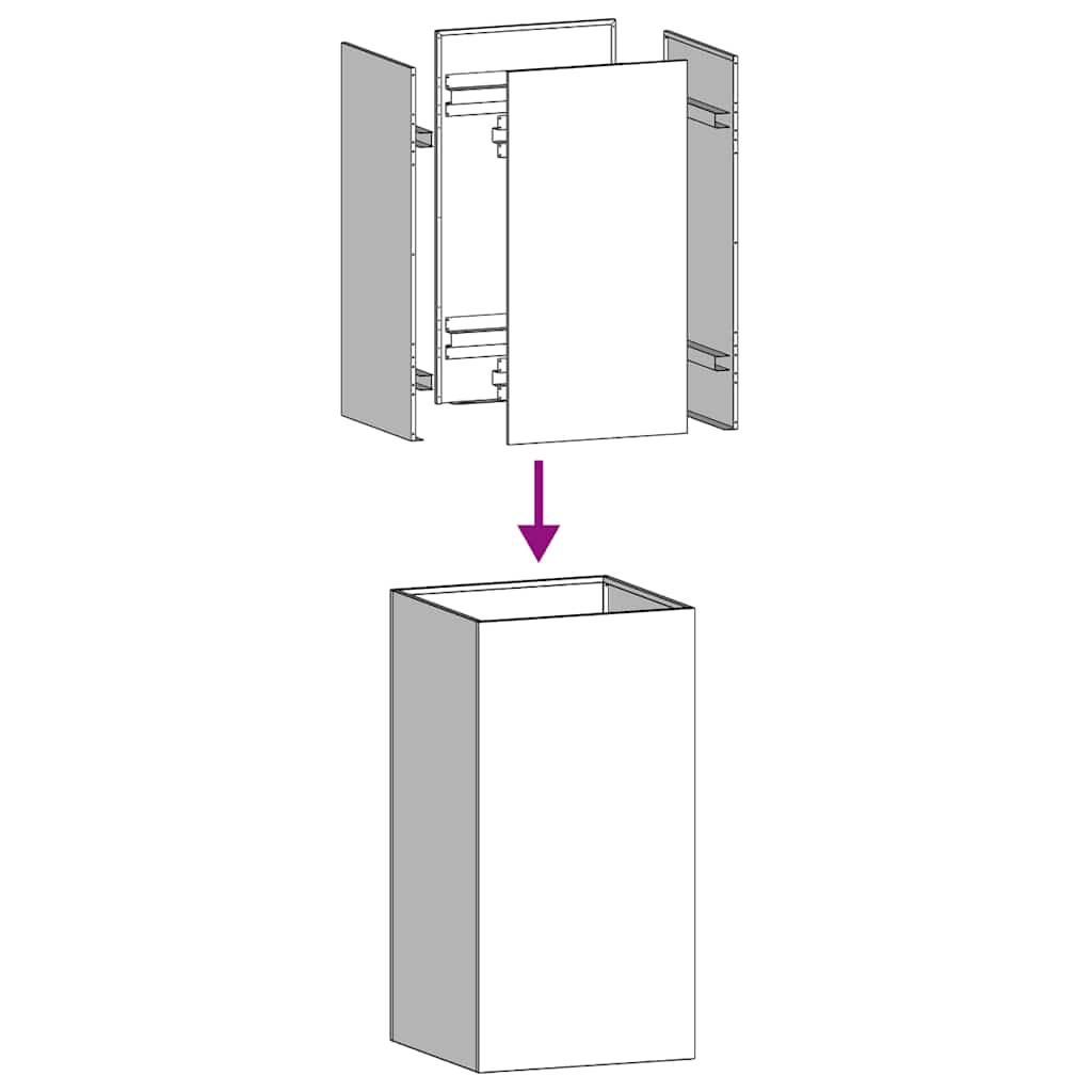 Sadilica antracit 40x40x80 cm od hladno valjanog čelika