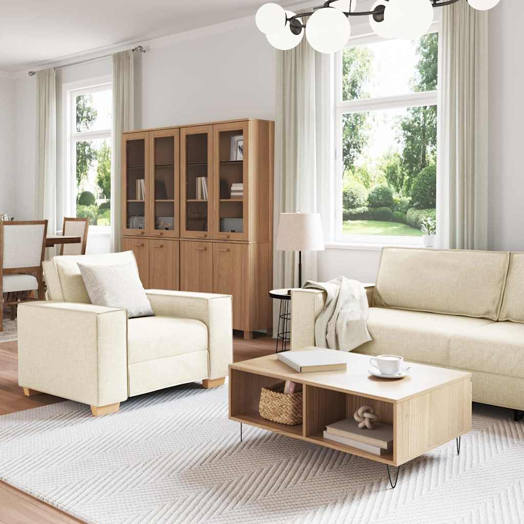 Set sofe 3 pcs Bež 220 x 80 x 84 cm Platnasta tkanina