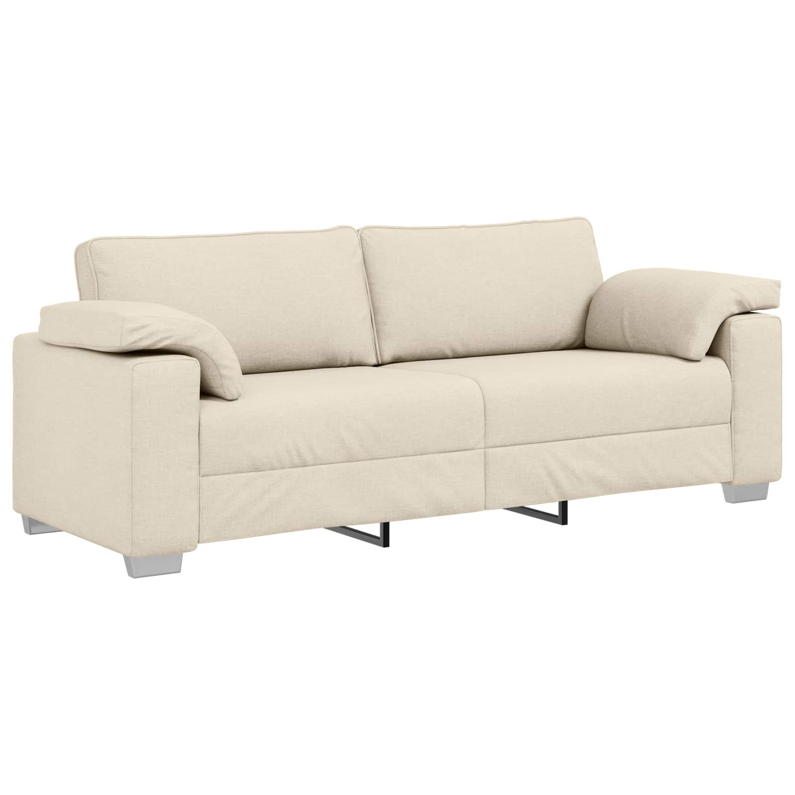Sofa 3 pcs Bež 219 x 80 x 82 cm Platnasta tkanina