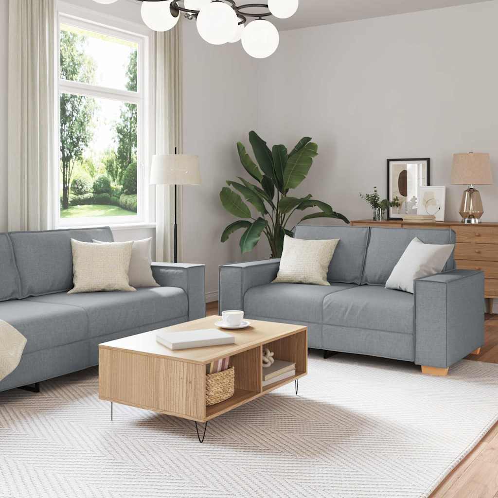 Sofa 3 pcs Svijetlo siva 220 x 80 x 84 cm Platnasta tkanina