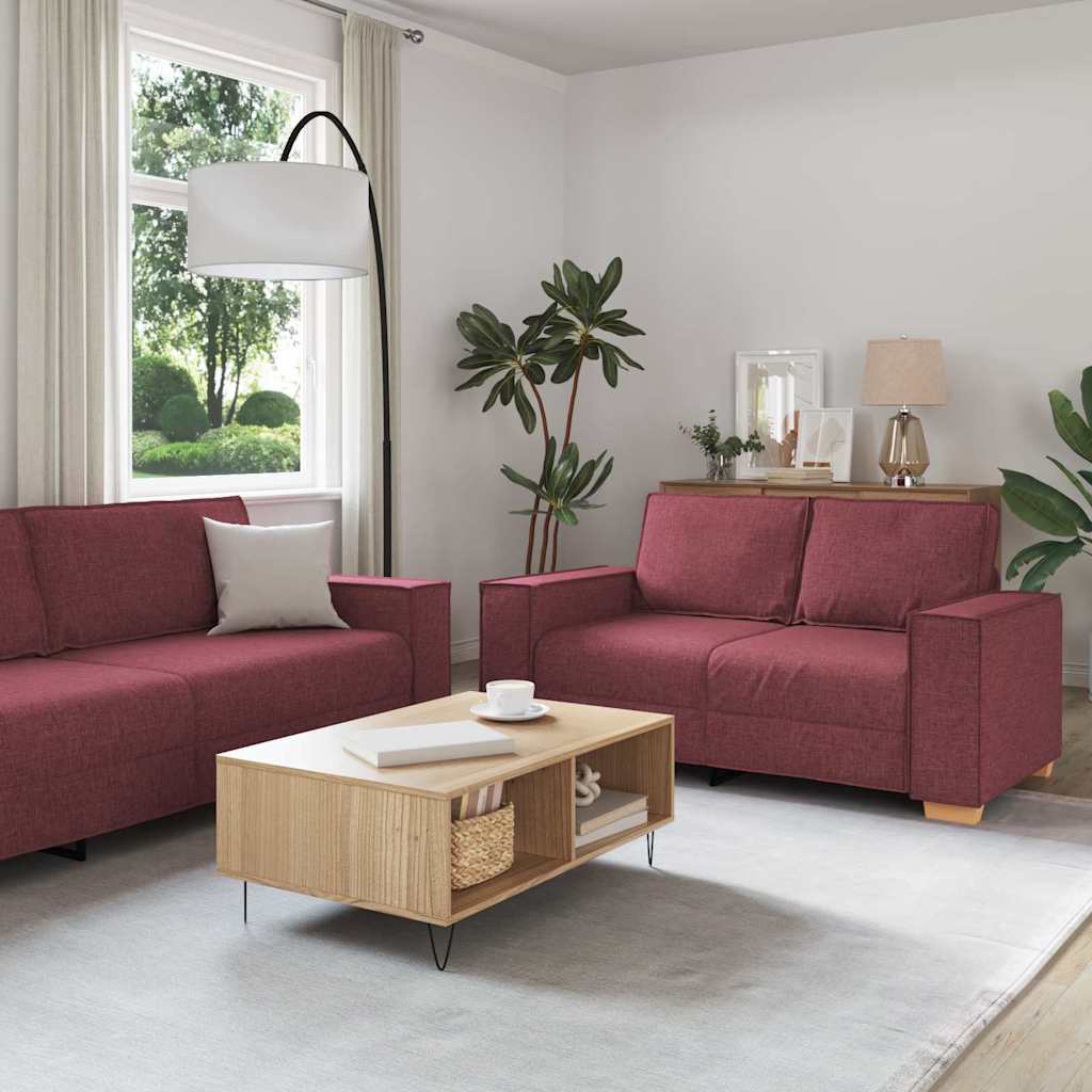 Sofa 3 pcs Vinska crvena 220 x 80 x 84 cm Platnasta tkanina