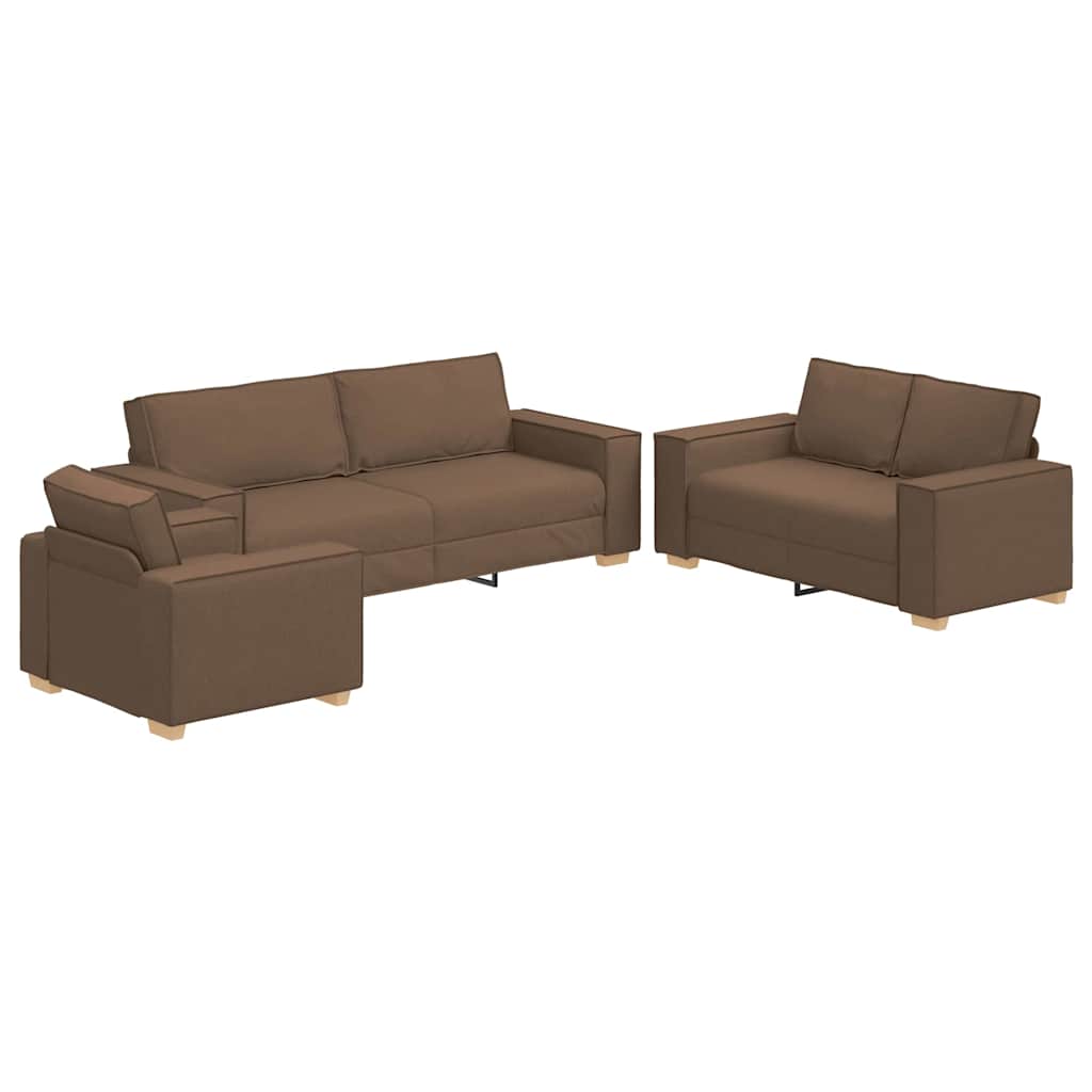 Sofa 3 pcs Smeđa 220 x 80 x 84 cm Platnasta tkanina
