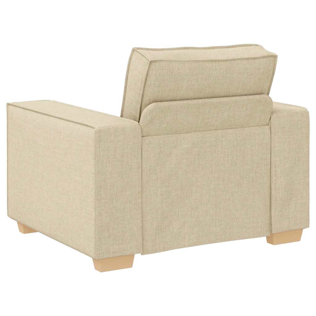 Sofa 3 pcs Krema 220 x 80 x 84 cm Platnasta tkanina