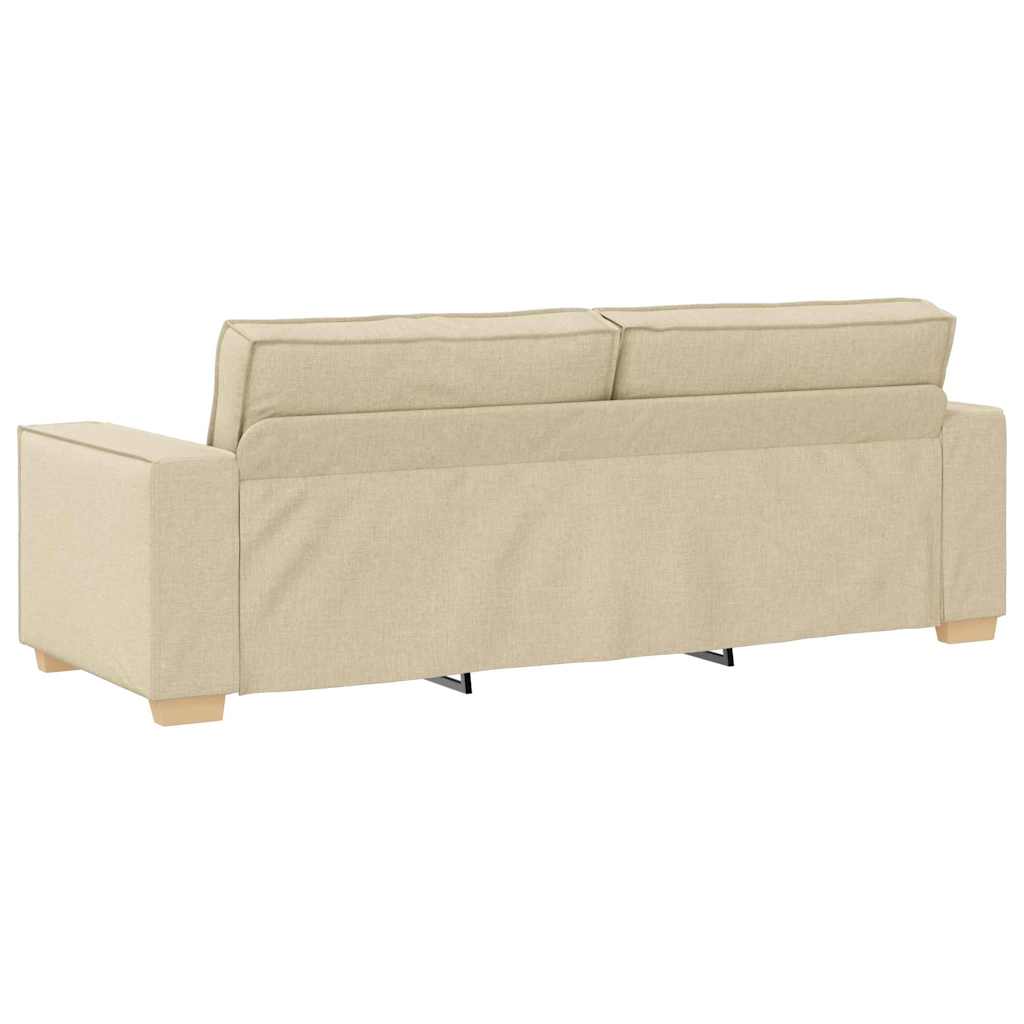 Sofa 3 pcs Krema 220 x 80 x 84 cm Platnasta tkanina