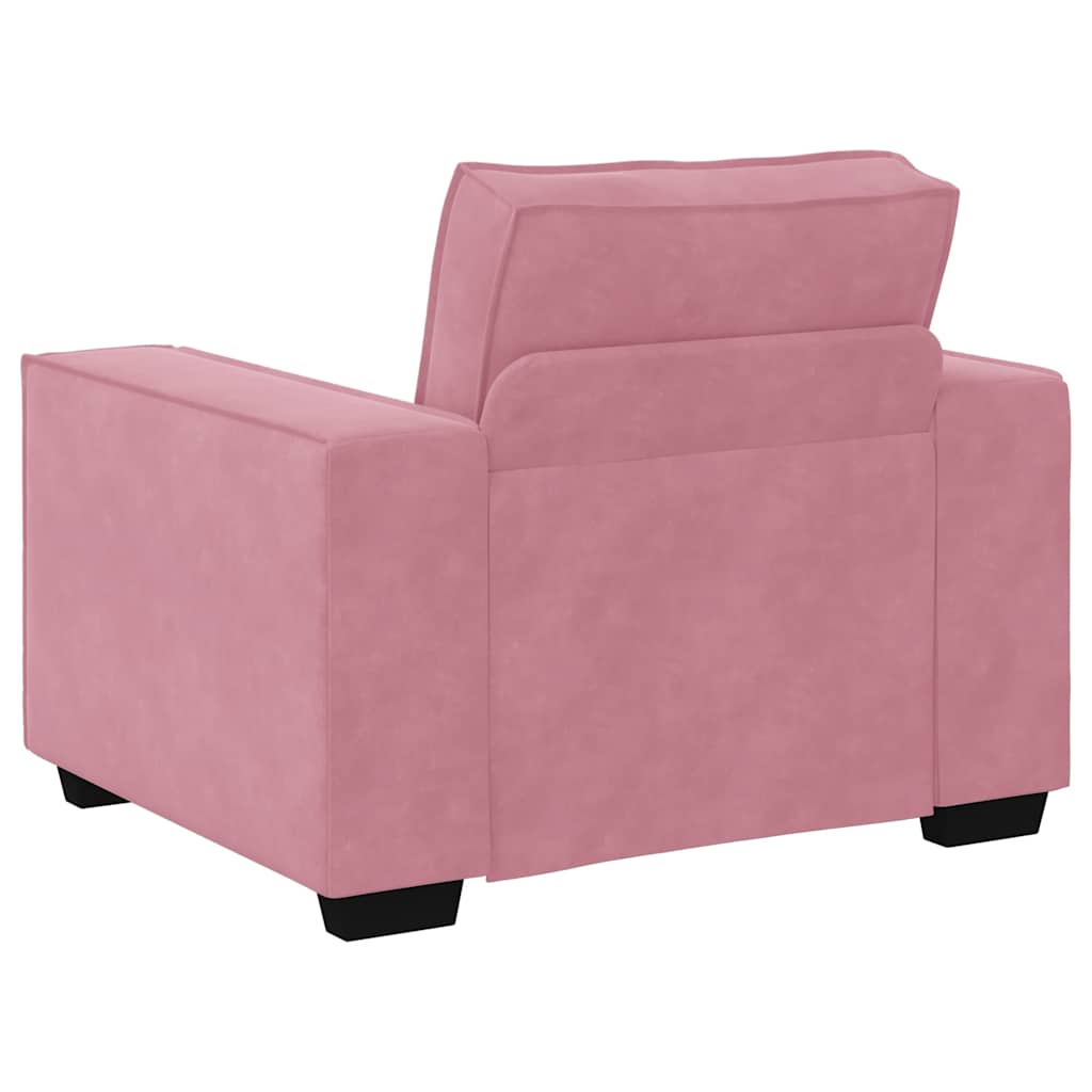 3-dijelni set sofa s jastucima, ružičasti baršun
