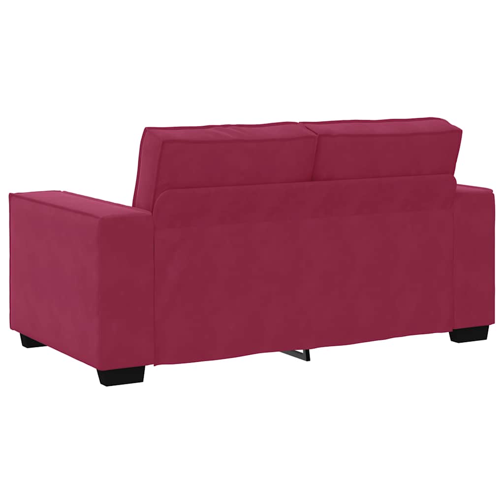 3-dijelni set sofa s jastucima, vinsko crveni baršun