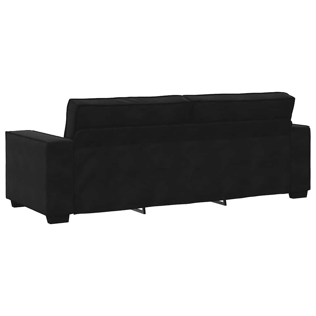 3-dijelni set sofa s jastucima crni baršun