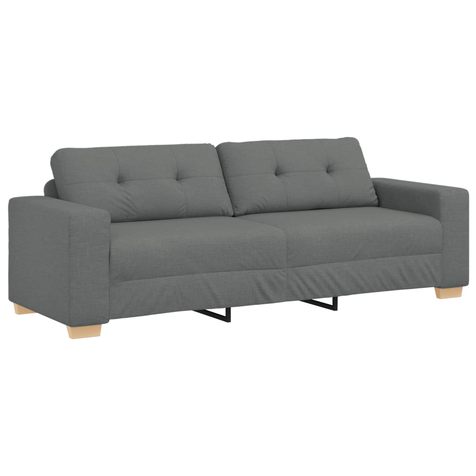 Sofa 3 pcs Tamno siva 221 x 80 x 80 cm Platnasta tkanina