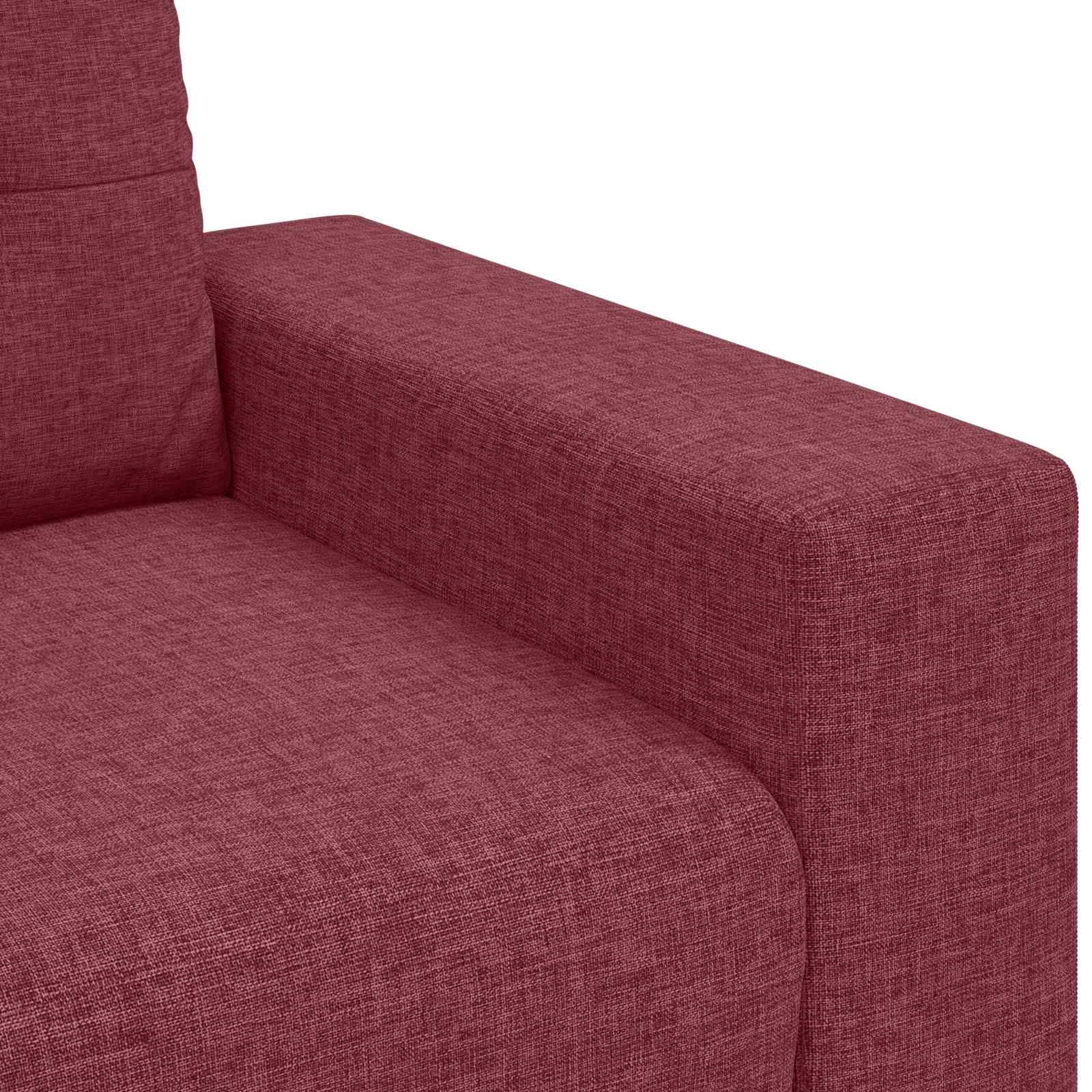 Sofa 3 pcs Vjetrovita Crvena 221 x 80 x 80 cm Platnasta tkanina