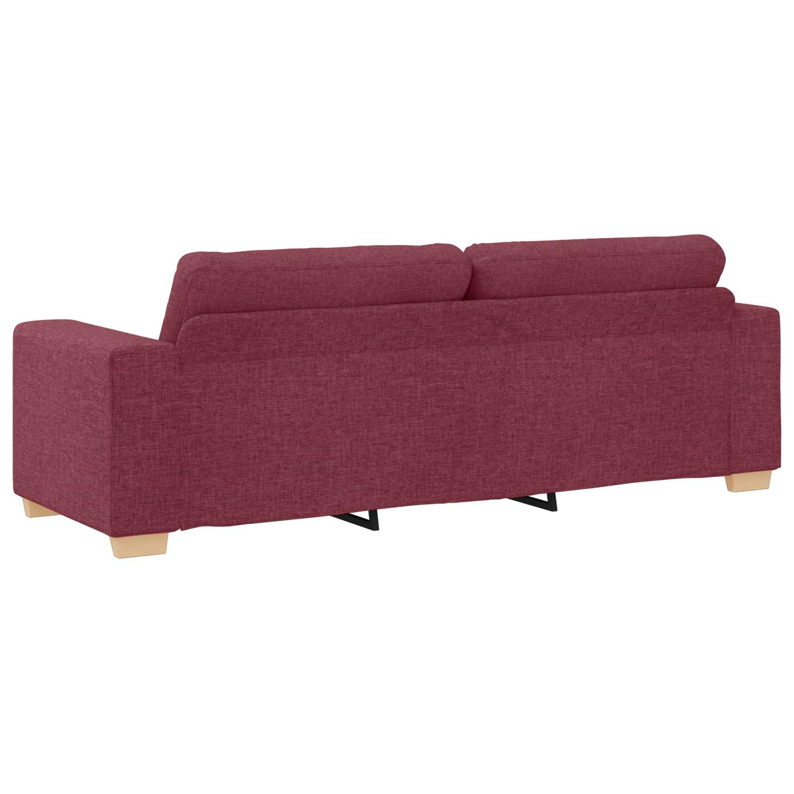 Sofa 3 pcs Vjetrovita Crvena 221 x 80 x 80 cm Platnasta tkanina